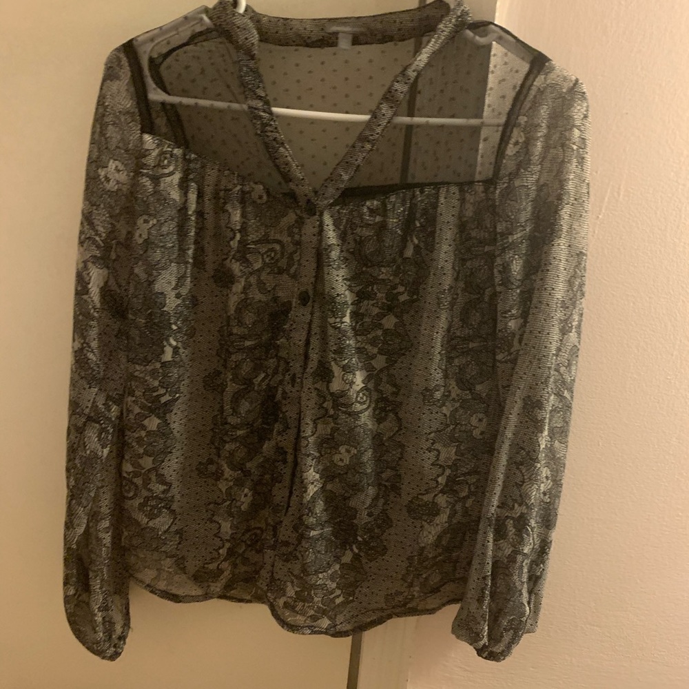 Button up black flower shirt